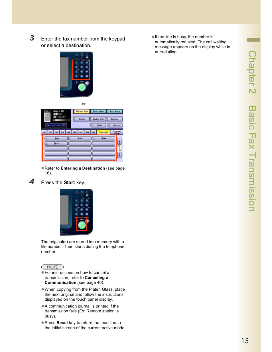 Chapter 2 basic fax transmission | Panasonic WORKIO DP-C262 User Manual | Page 15 / 148