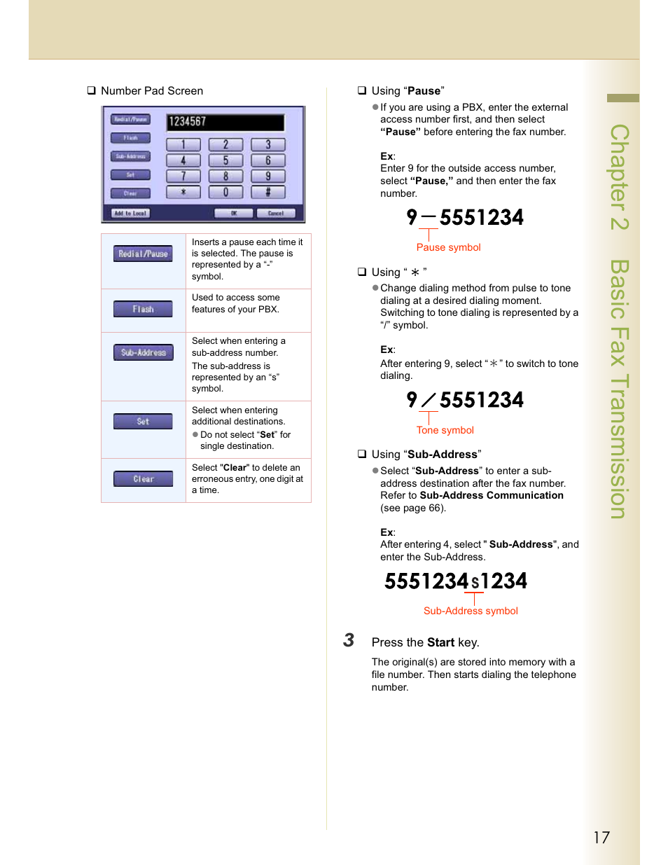 Chapter 2 basic fax transmission | Panasonic WORKIO DP-C262 User Manual | Page 17 / 148
