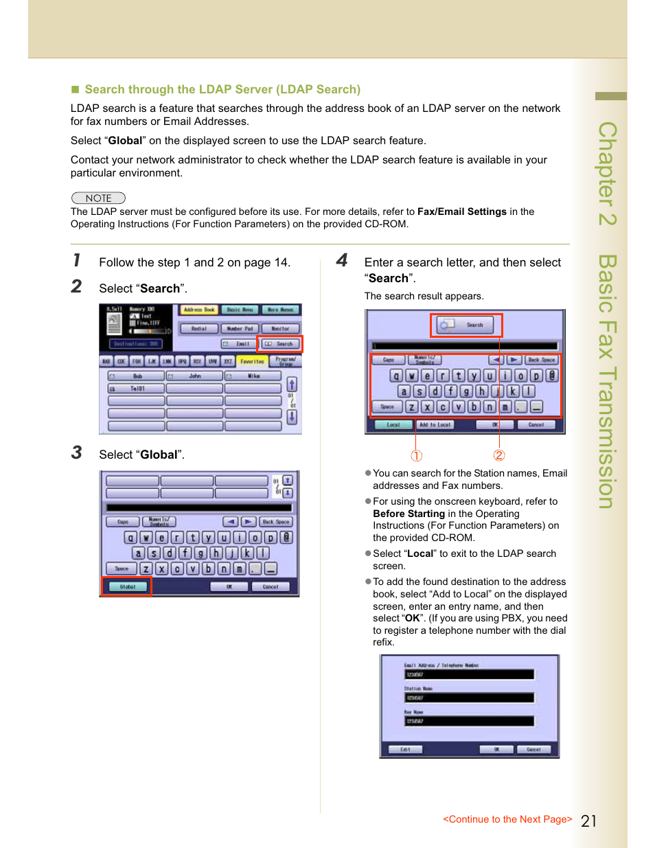 Chapter 2 basic fax transmission | Panasonic WORKIO DP-C262 User Manual | Page 21 / 148