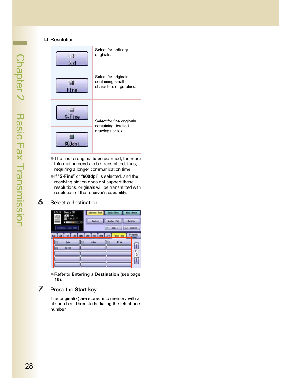 Chapter 2 basic fax transmission | Panasonic WORKIO DP-C262 User Manual | Page 28 / 148