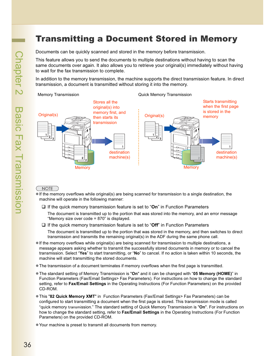 Chapter 2 basic fax transmission | Panasonic WORKIO DP-C262 User Manual | Page 36 / 148