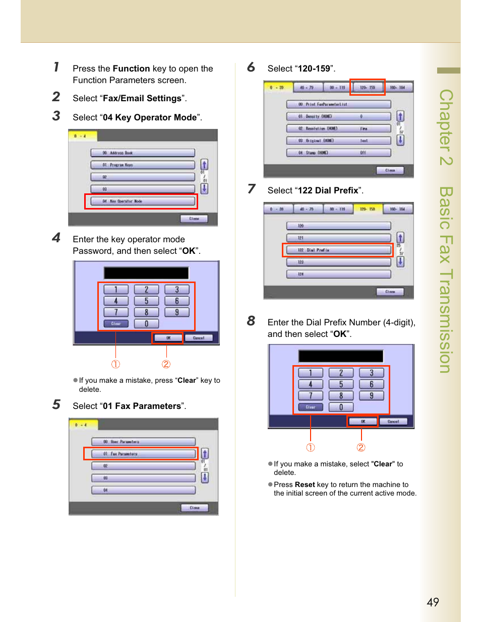 Chapter 2 basic fax transmission | Panasonic WORKIO DP-C262 User Manual | Page 49 / 148