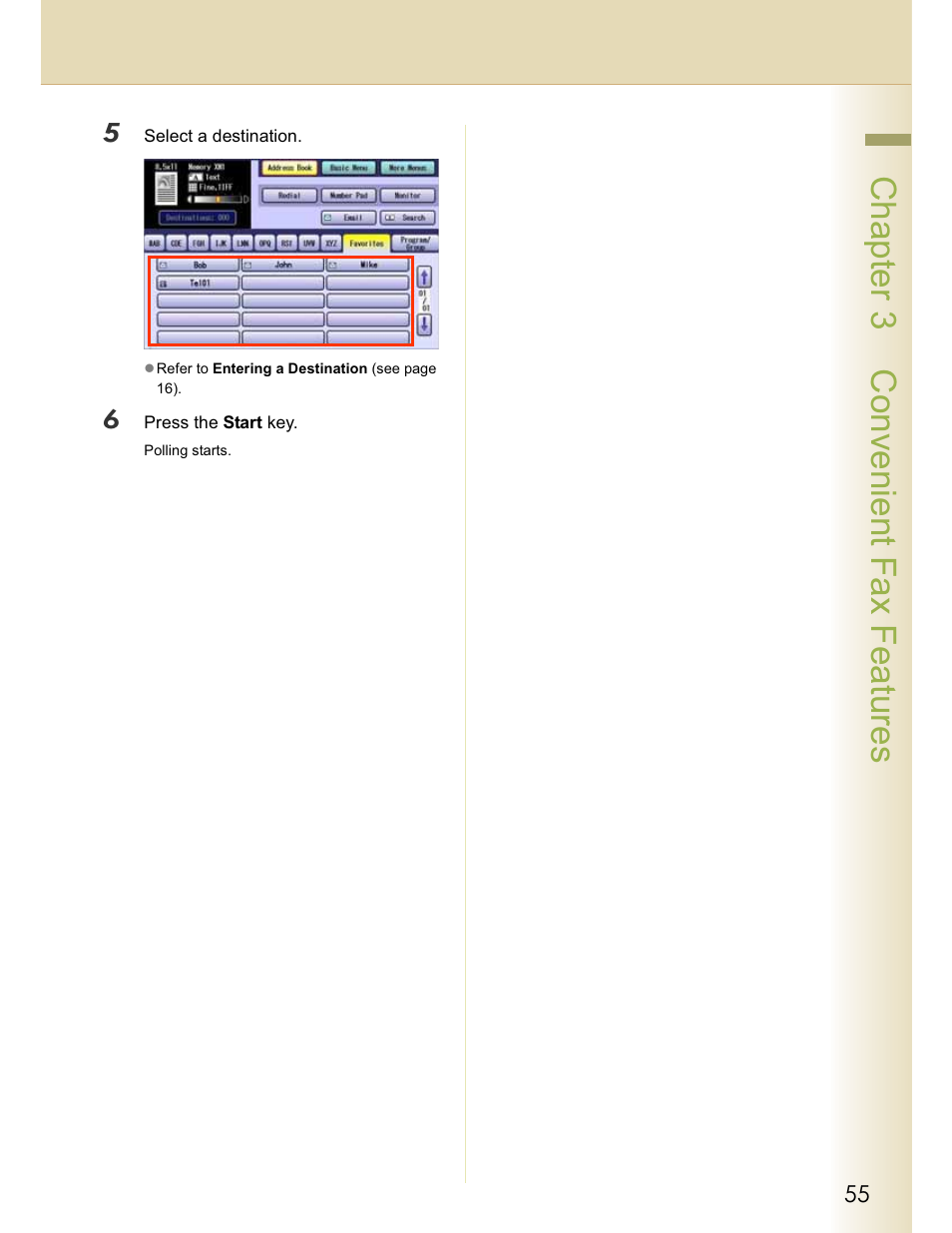 Chapter 3 convenient fax features | Panasonic WORKIO DP-C262 User Manual | Page 55 / 148