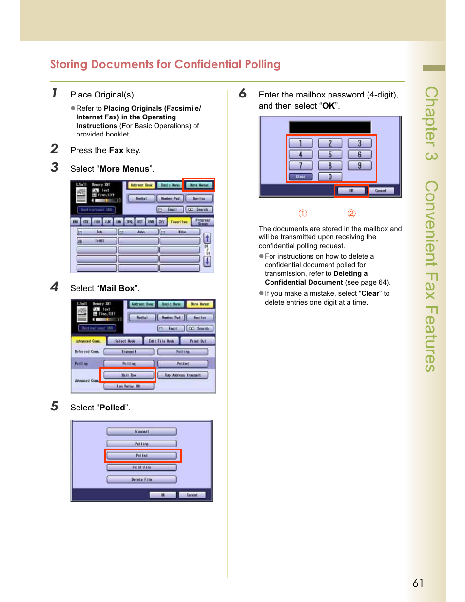 Chapter 3 convenient fax features | Panasonic WORKIO DP-C262 User Manual | Page 61 / 148