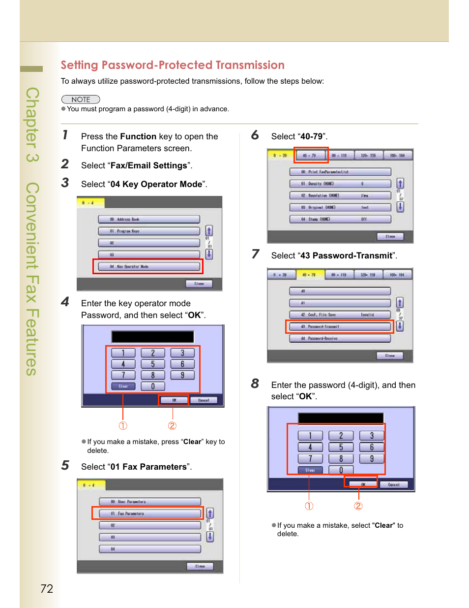 Chapter 3 convenient fax features | Panasonic WORKIO DP-C262 User Manual | Page 72 / 148