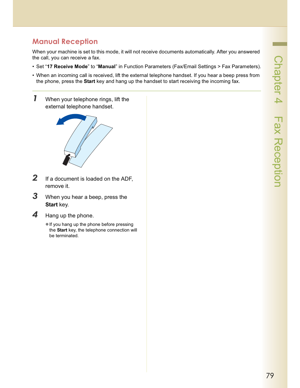 Chapter 4 fax reception | Panasonic WORKIO DP-C262 User Manual | Page 79 / 148