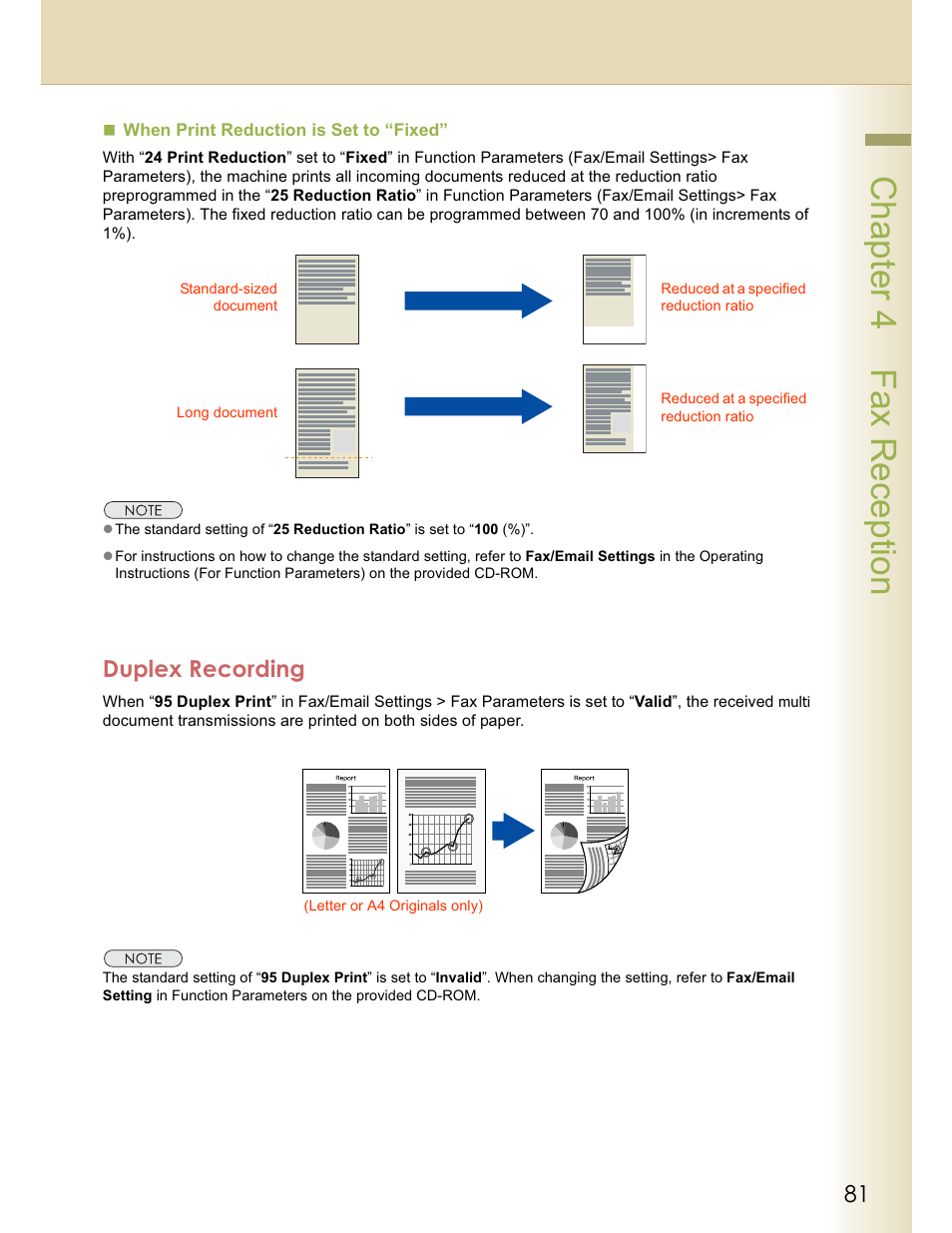 Chapter 4 fax reception, Duplex recording | Panasonic WORKIO DP-C262 User Manual | Page 81 / 148