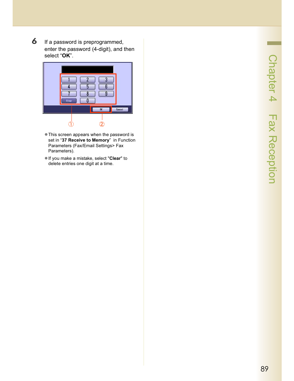 Chapter 4 fax reception | Panasonic WORKIO DP-C262 User Manual | Page 89 / 148