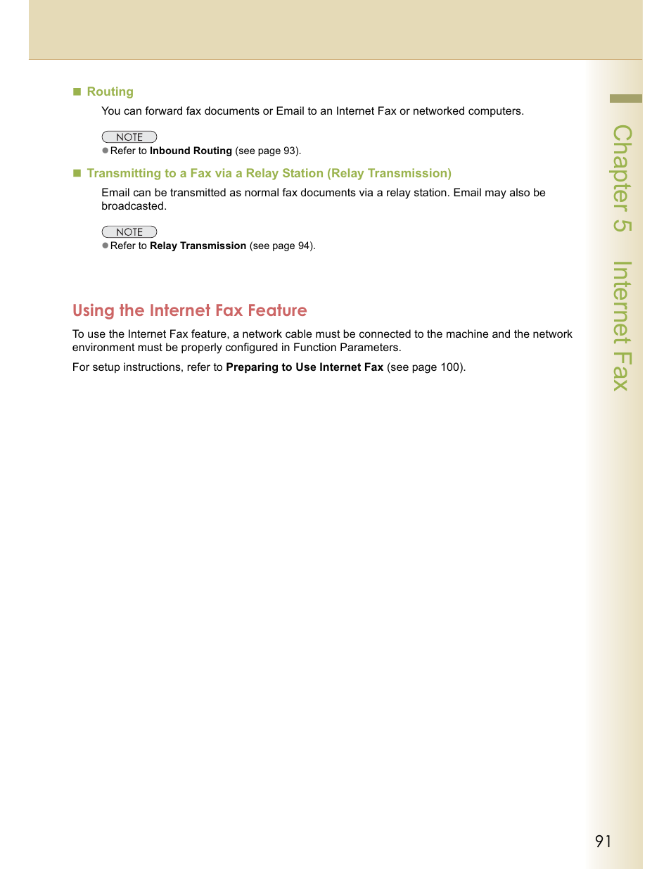 Chapter 5 internet fax, Using the internet fax feature | Panasonic WORKIO DP-C262 User Manual | Page 91 / 148
