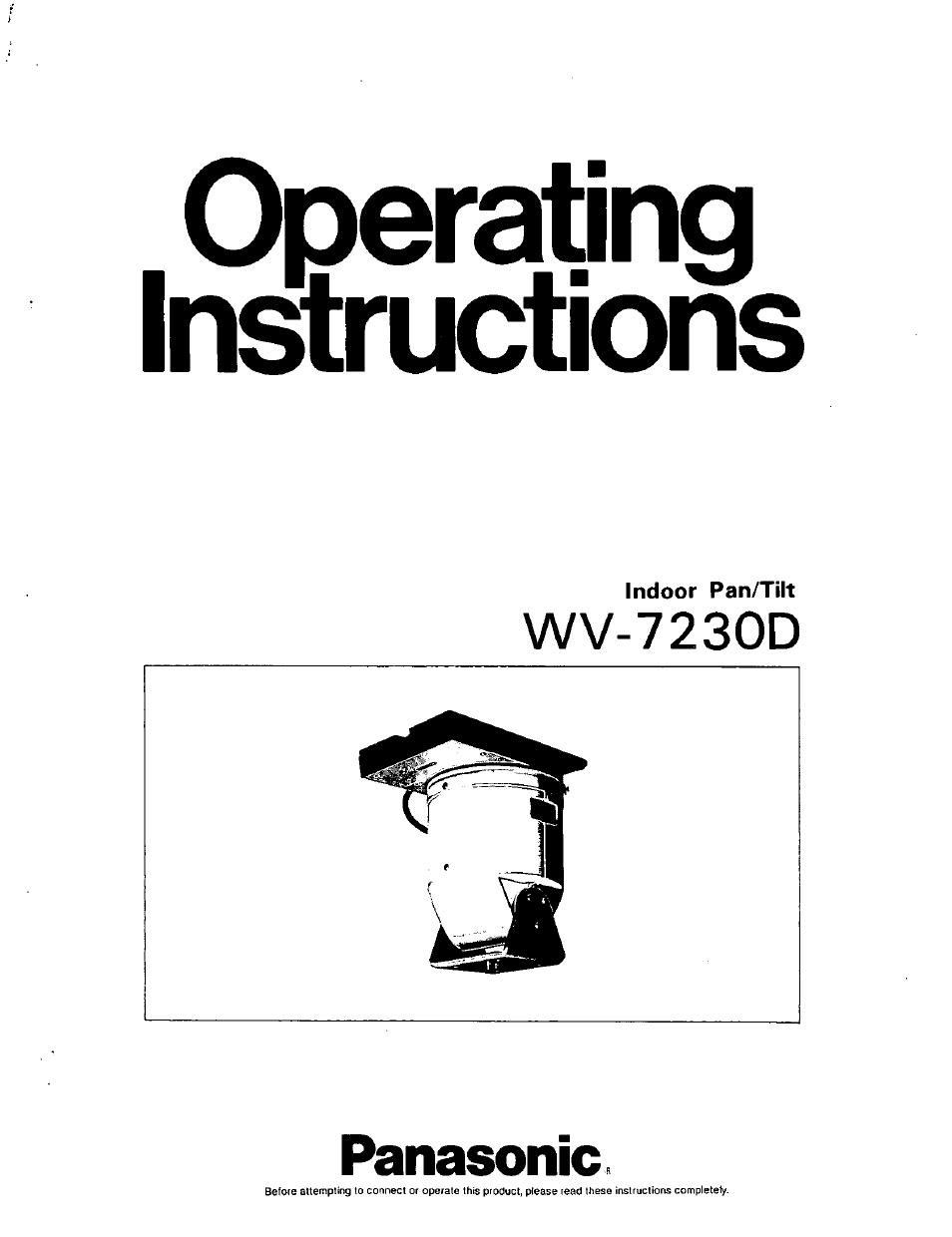 Panasonic WV-7230D User Manual | 12 pages
