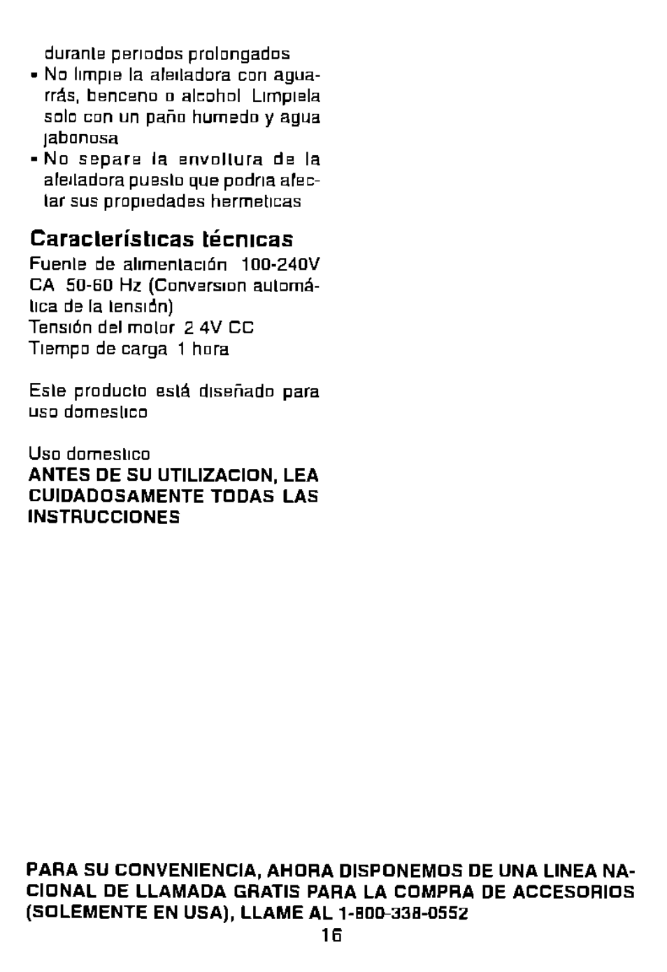 Caraclerísticas técnicas | Panasonic Wet/Dry Rechargeable Shaver ES8056 User Manual | Page 16 / 17