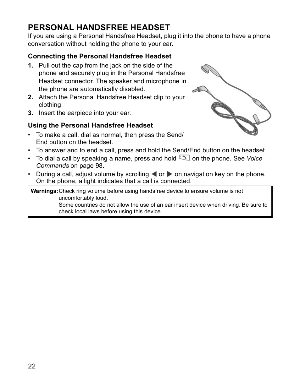 Personal handsfree headset | Panasonic X701 User Manual | Page 24 / 154