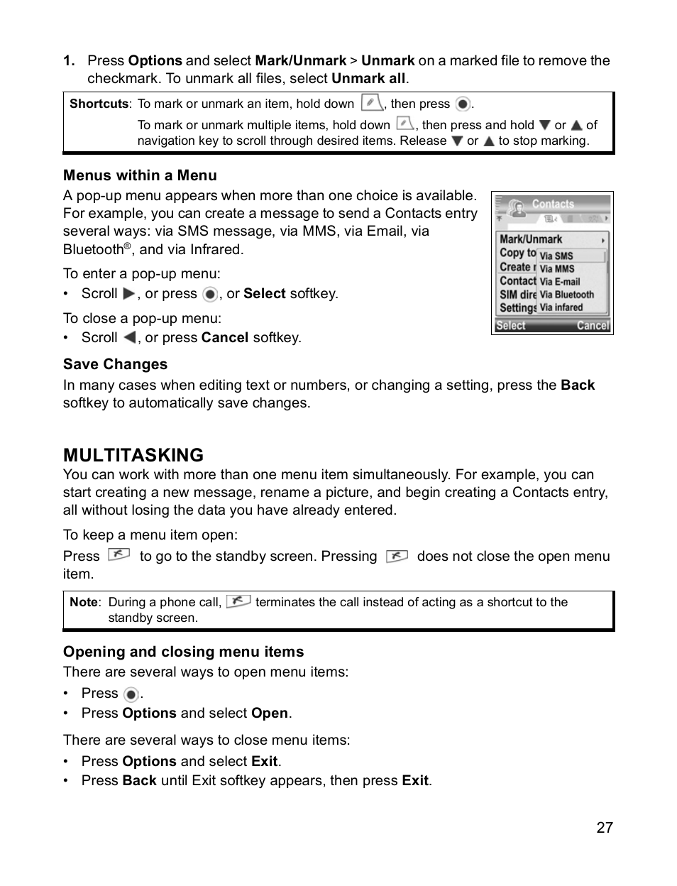 Multitasking | Panasonic X701 User Manual | Page 29 / 154