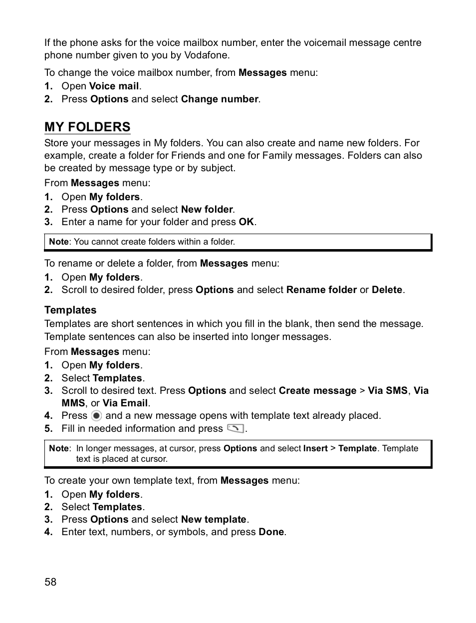 My folders | Panasonic X701 User Manual | Page 60 / 154