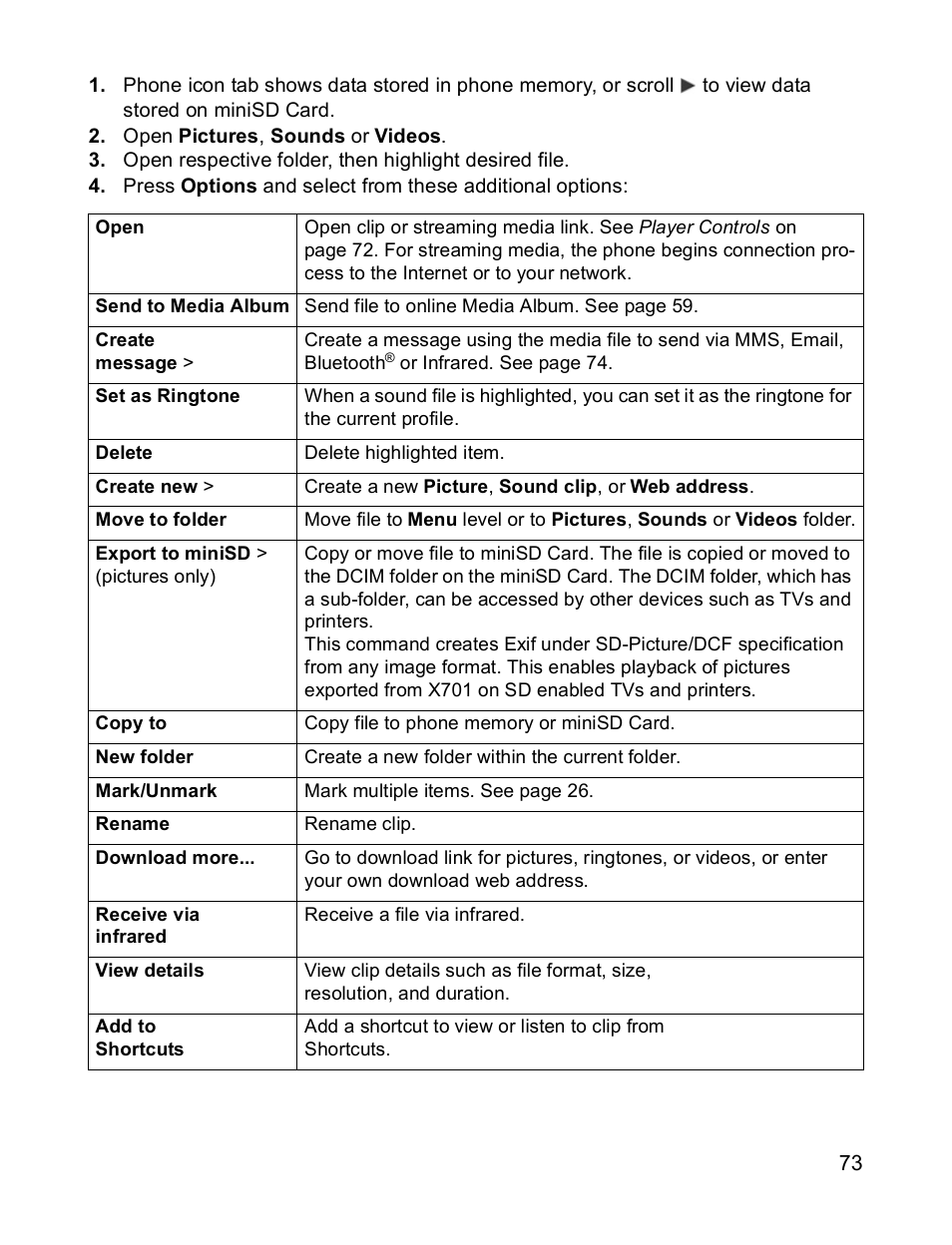 Panasonic X701 User Manual | Page 75 / 154