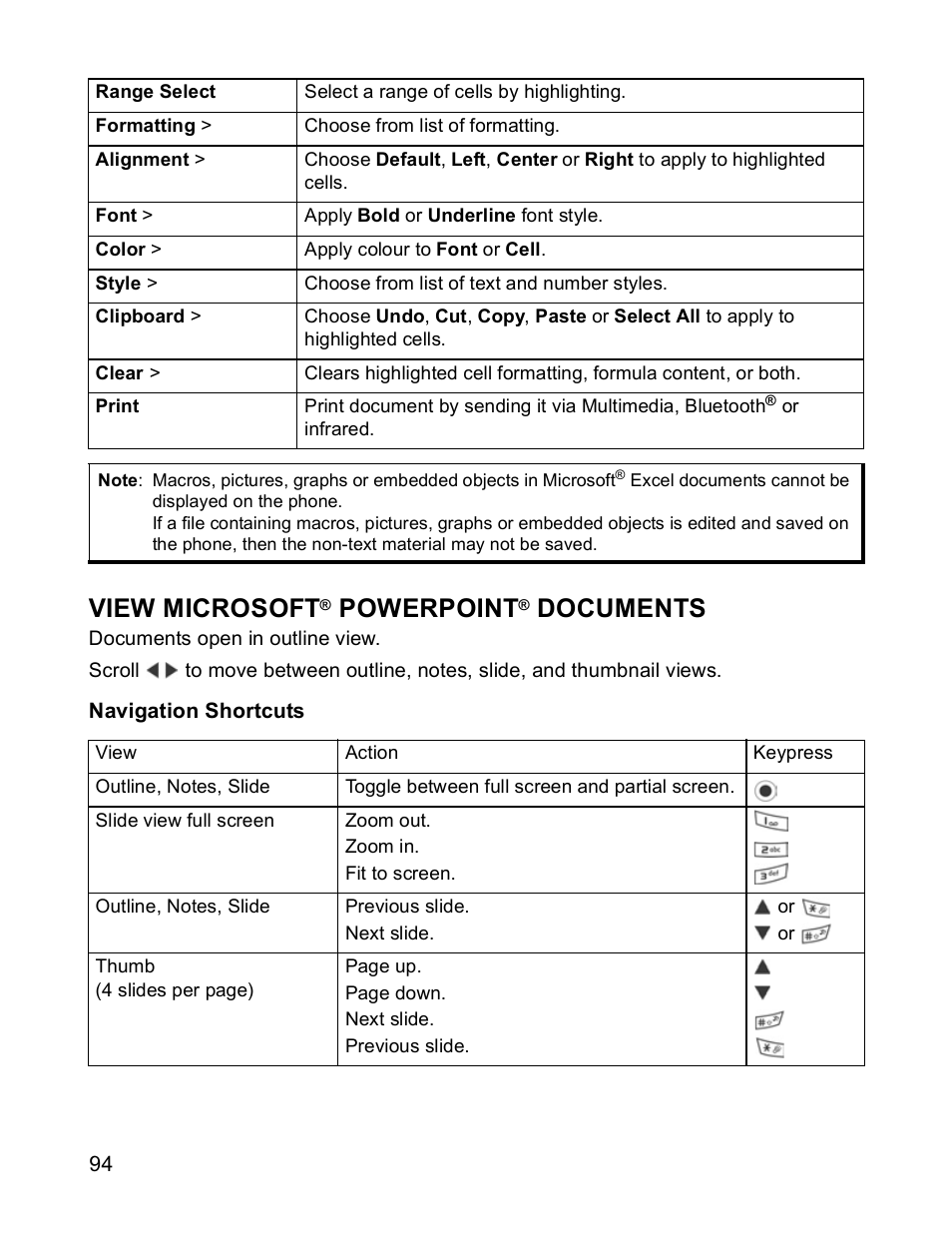 View microsoft® powerpoint® documents, View microsoft, Powerpoint | Documents | Panasonic X701 User Manual | Page 96 / 154