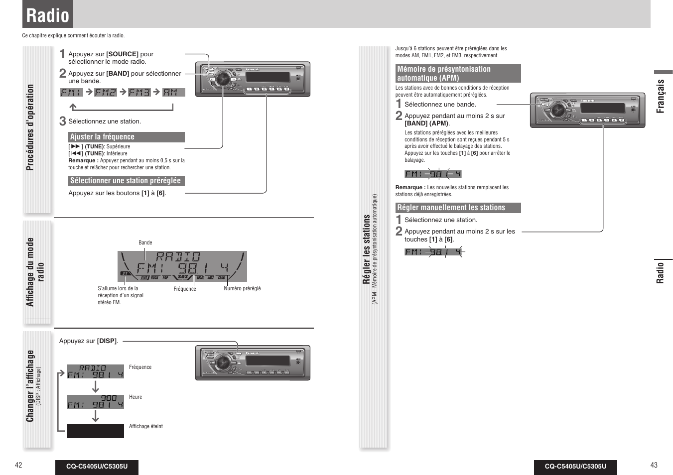 Radio | Panasonic CQ-C5305U User Manual | Page 22 / 45