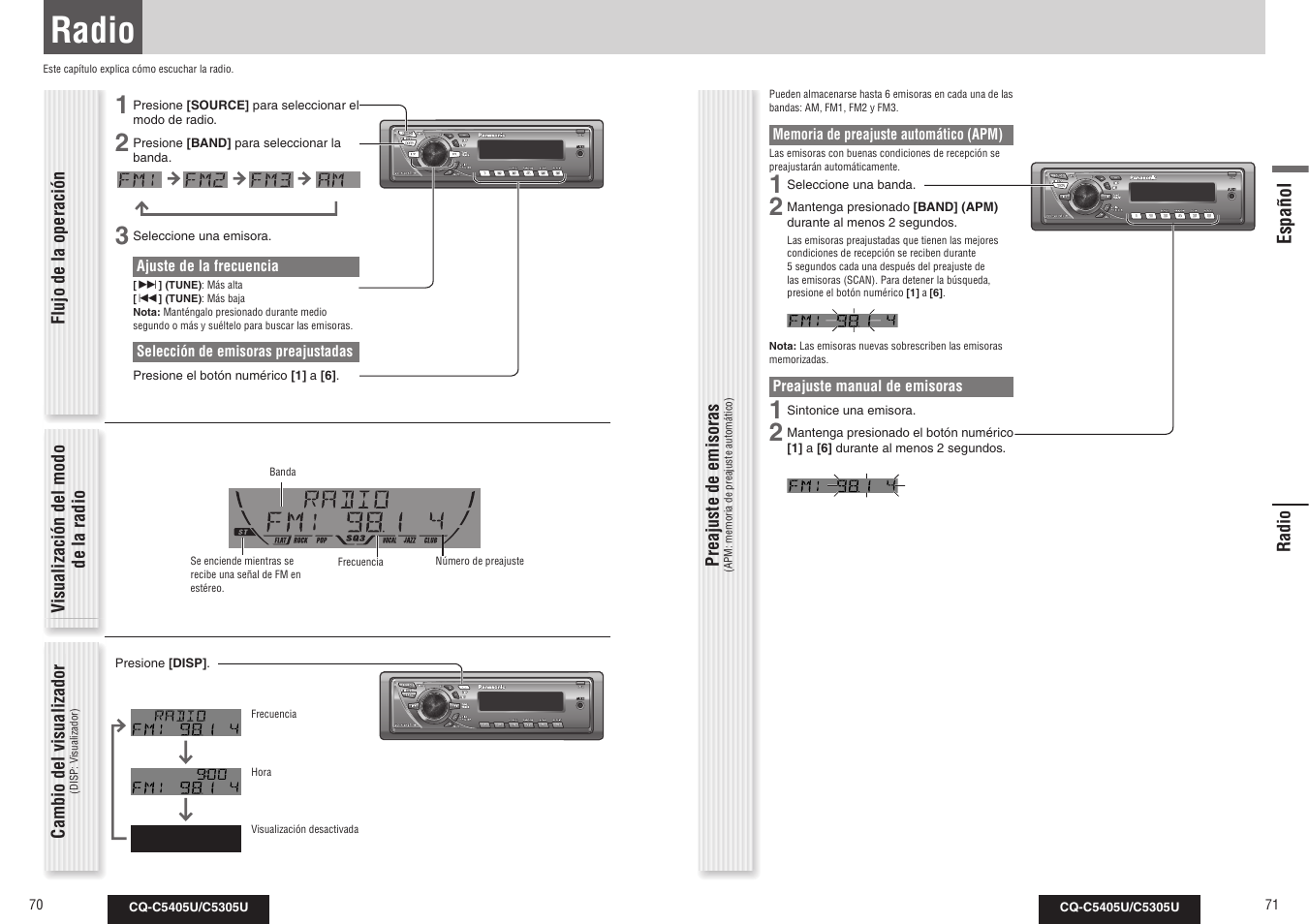 Radio | Panasonic CQ-C5305U User Manual | Page 36 / 45