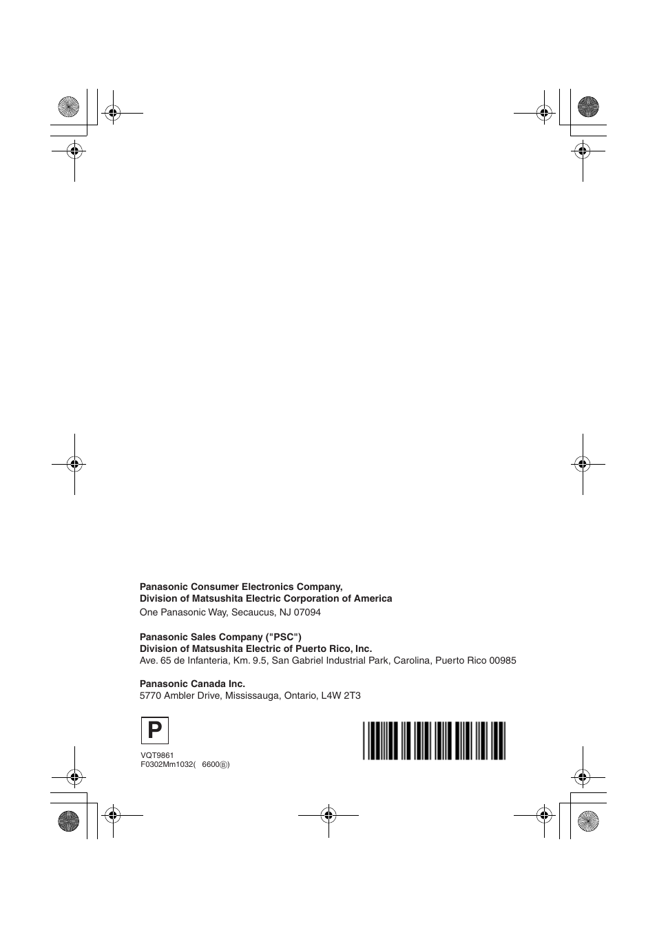 Panasonic DMC-LC40PP User Manual | Page 106 / 106