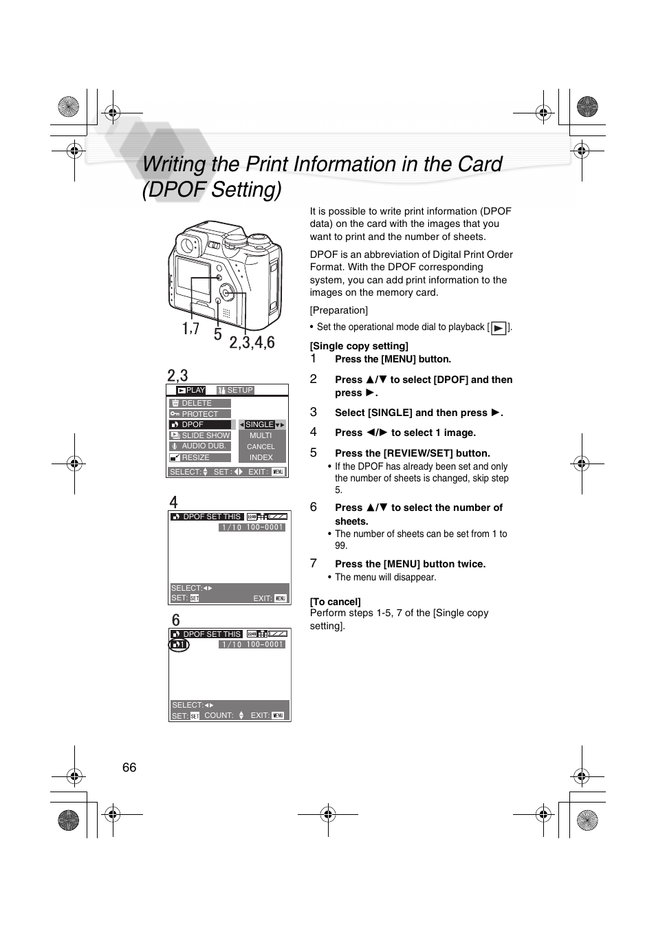 Writing the print information in the, P66) | Panasonic DMC-LC40PP User Manual | Page 68 / 106