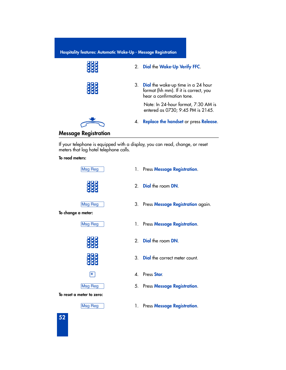 Message registration | Panasonic M2616 User Manual | Page 58 / 74