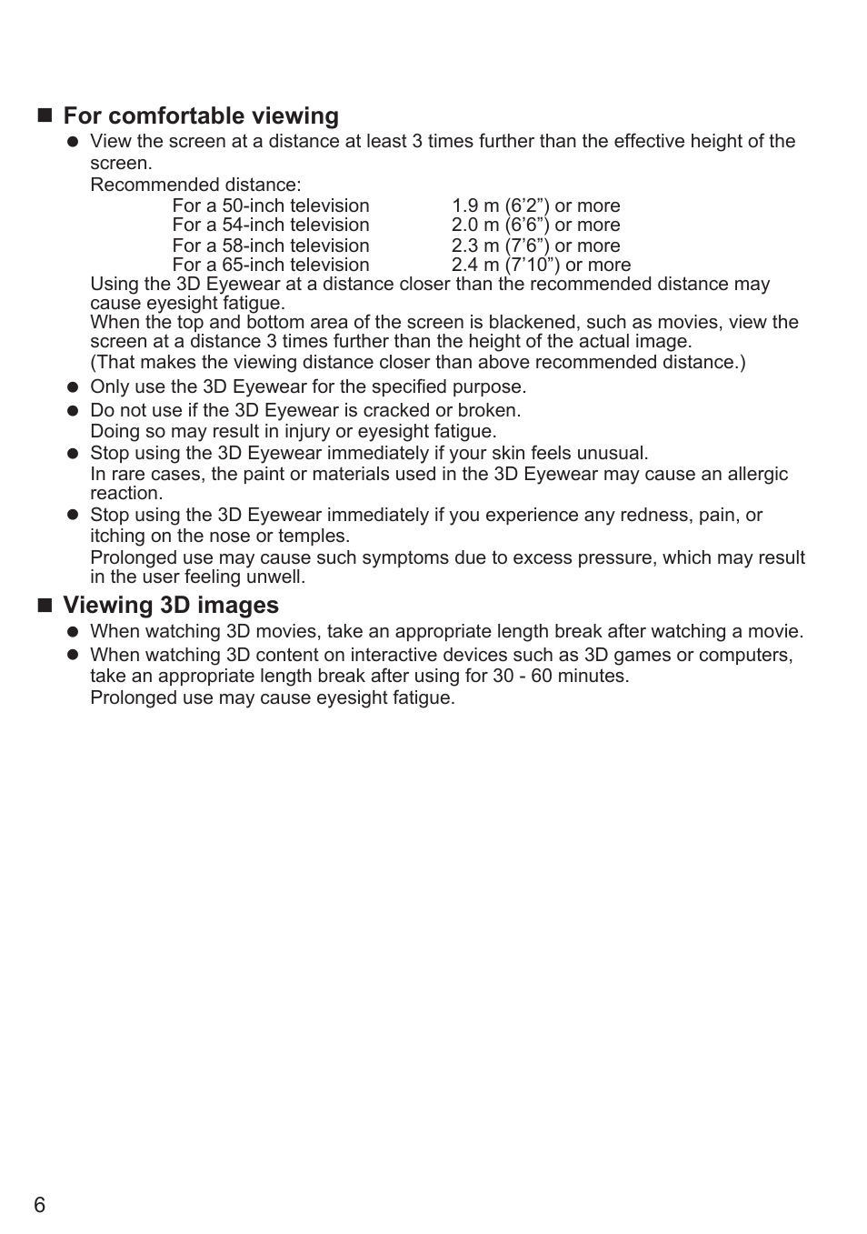 For comfortable viewing, Viewing 3d images | Panasonic TY-EW3D10U User Manual | Page 6 / 12