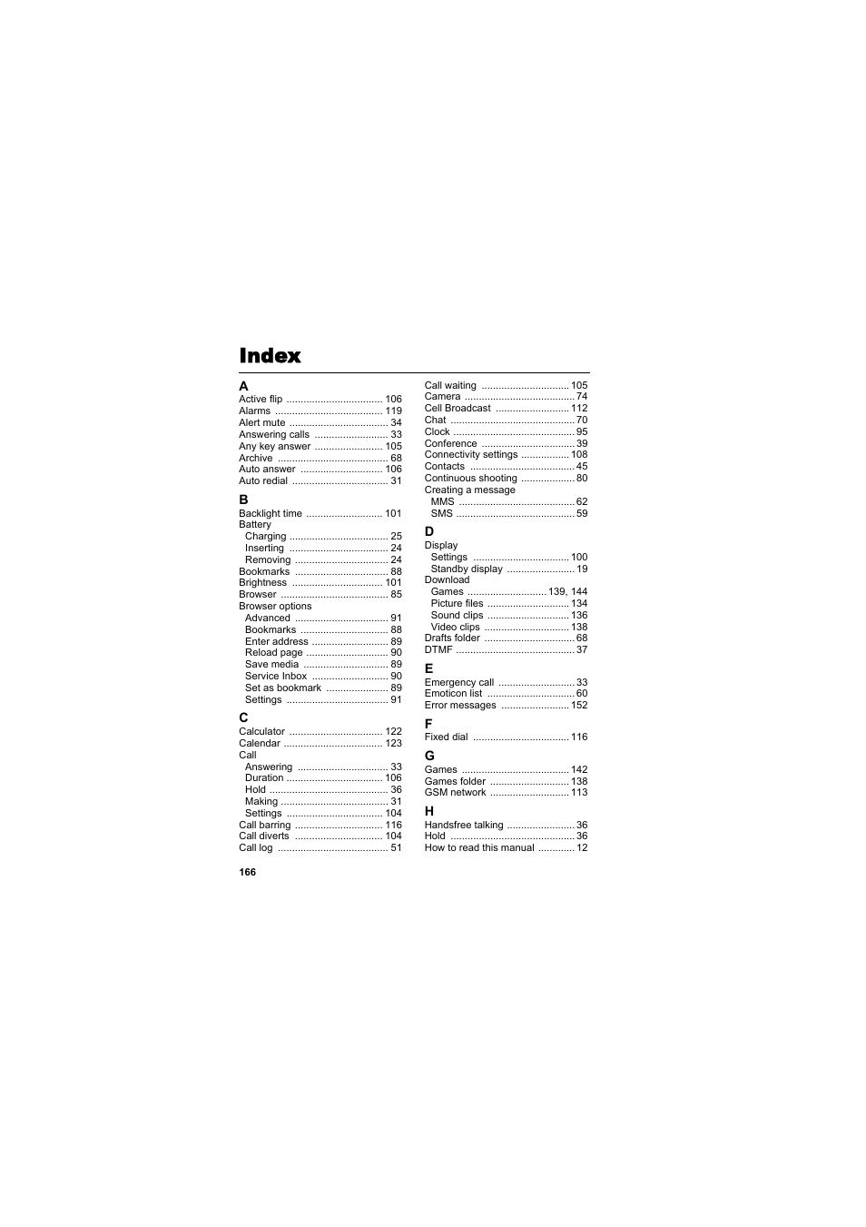 Index | Panasonic EB-VS3  EN User Manual | Page 169 / 171