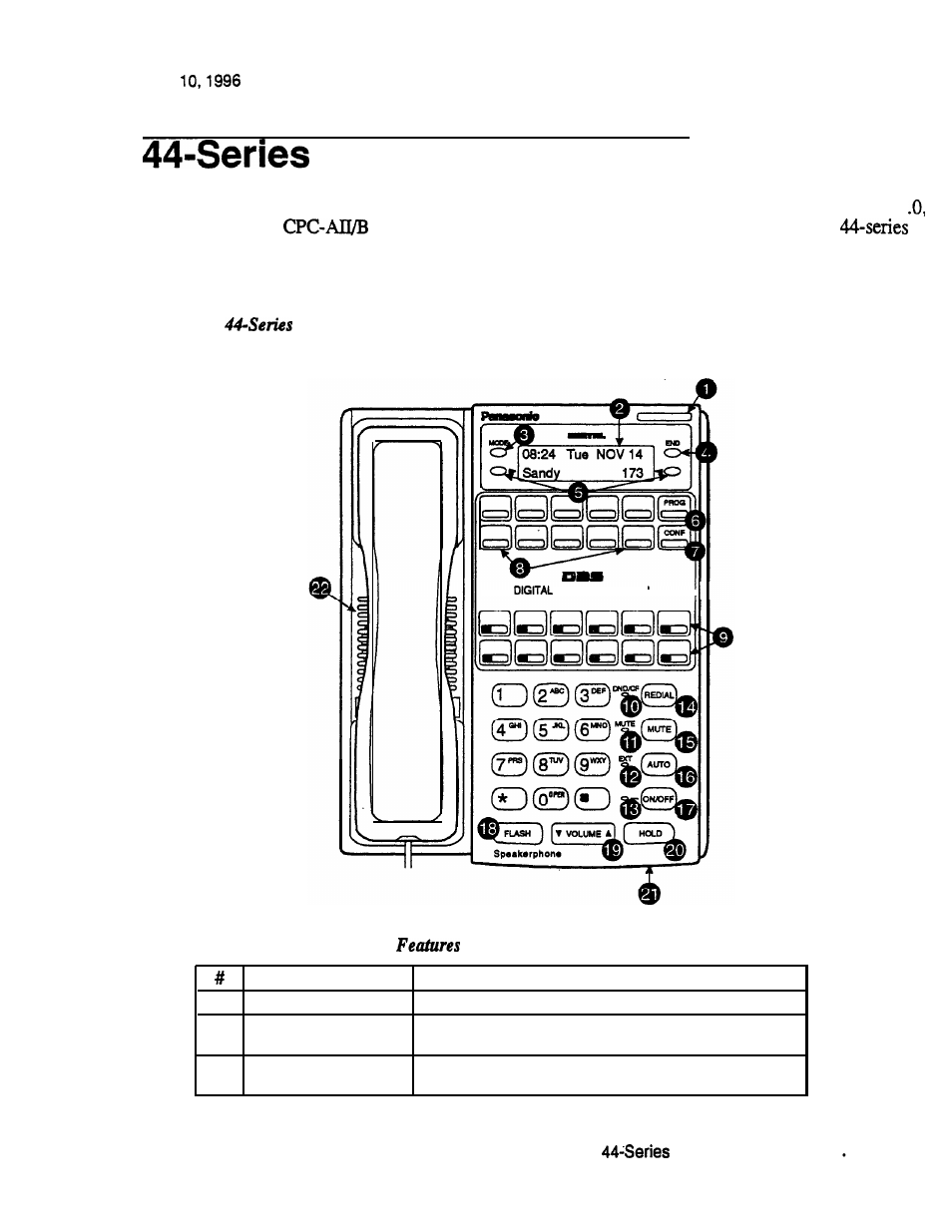 Series new phone features, New phone features | Panasonic VB-43320 User Manual | Page 10 / 49