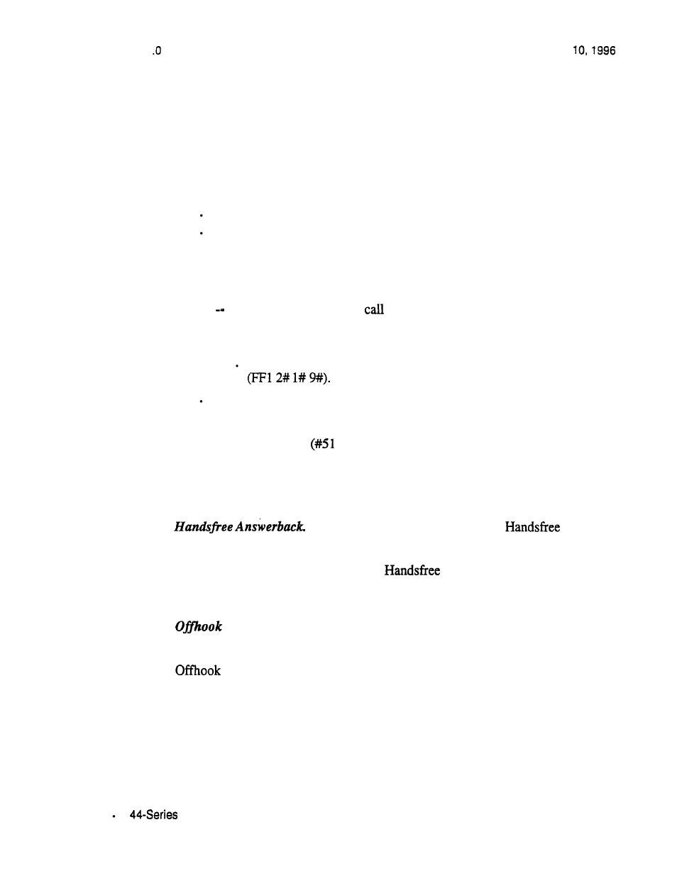 Handset mute, Description, Operation | Panasonic VB-43320 User Manual | Page 17 / 49