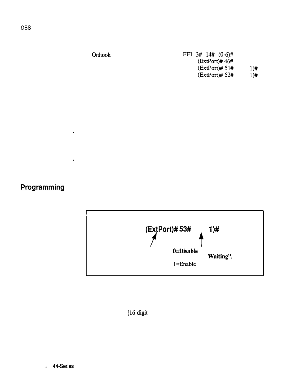 Msg (message) key, Description, Ff3 (0 or | Operation | Panasonic VB-43320 User Manual | Page 21 / 49