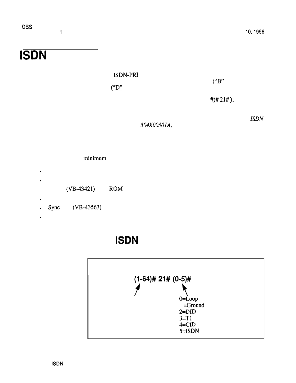 Isdn support, Support, Setting modified for | Hardware requirements, Description, Programming | Panasonic VB-43320 User Manual | Page 45 / 49