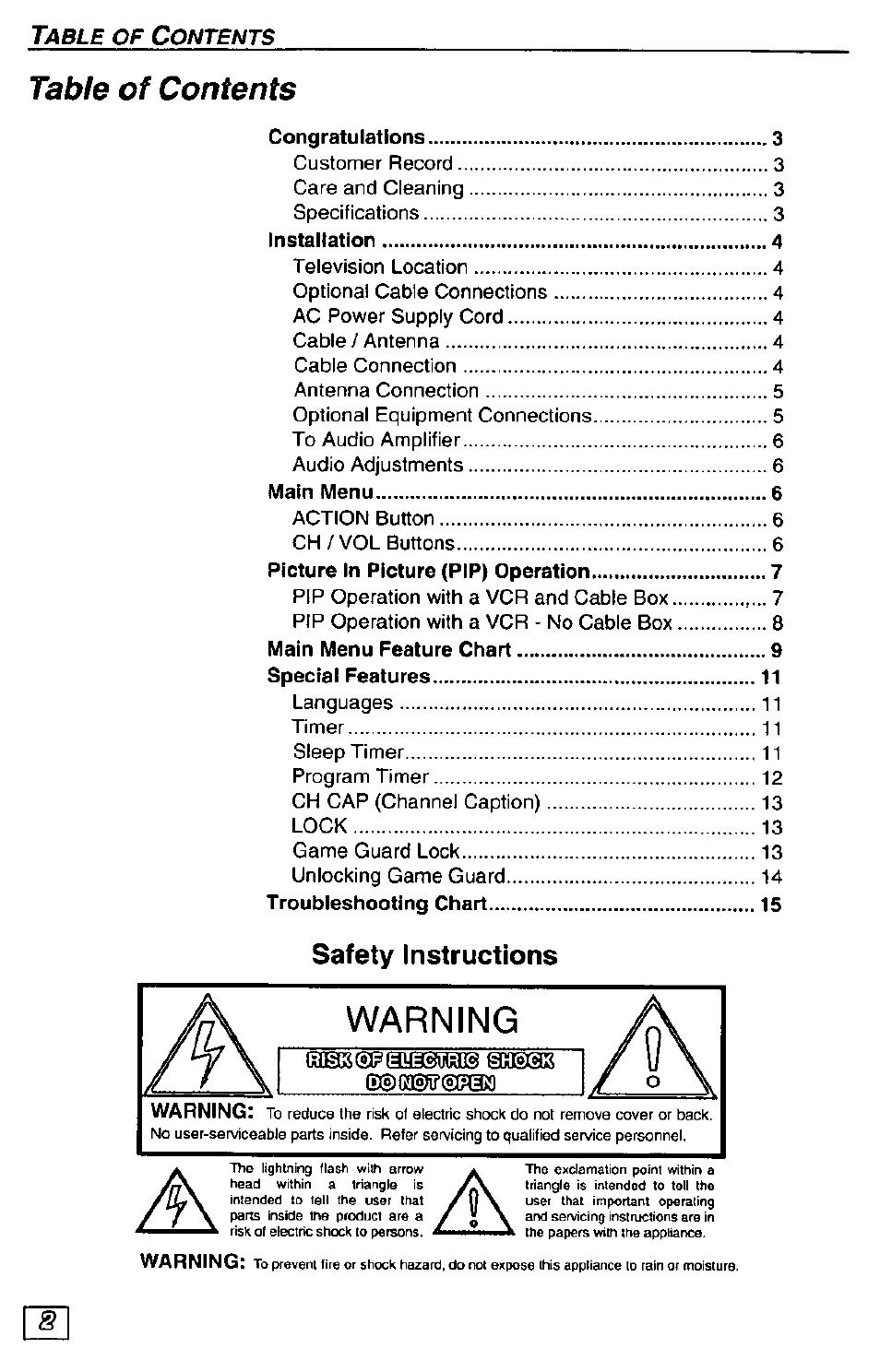 Panasonic CT-36G23 User Manual | Page 2 / 32