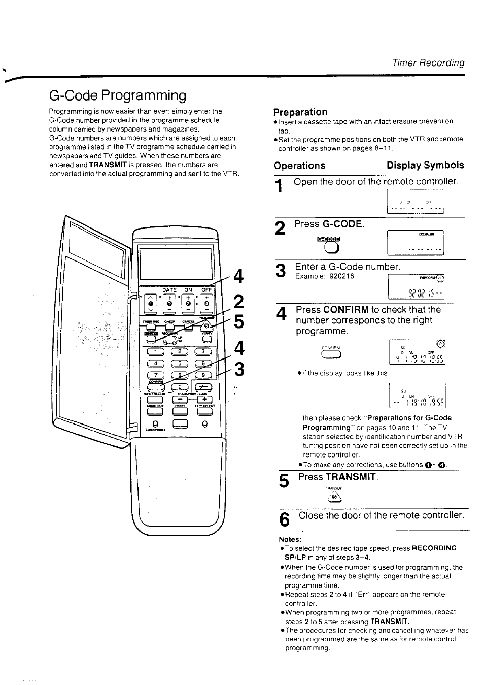 G-code programming, Timer recording | Panasonic NV-HD70EA User Manual | Page 23 / 33