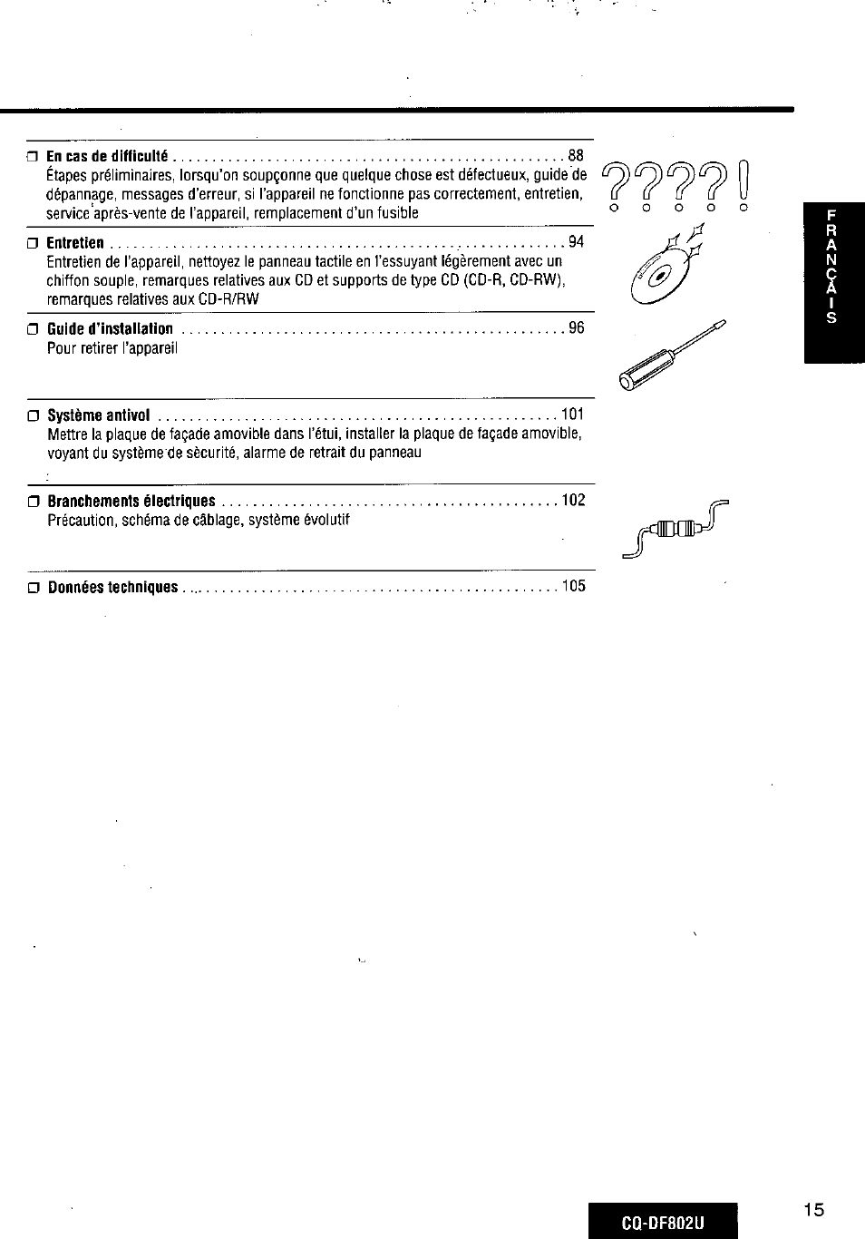 Panasonic CQ-DF802U User Manual | Page 15 / 150