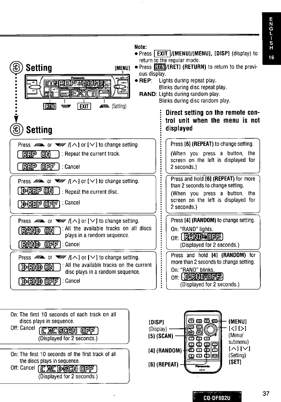 Panasonic CQ-DF802U User Manual | Page 37 / 150