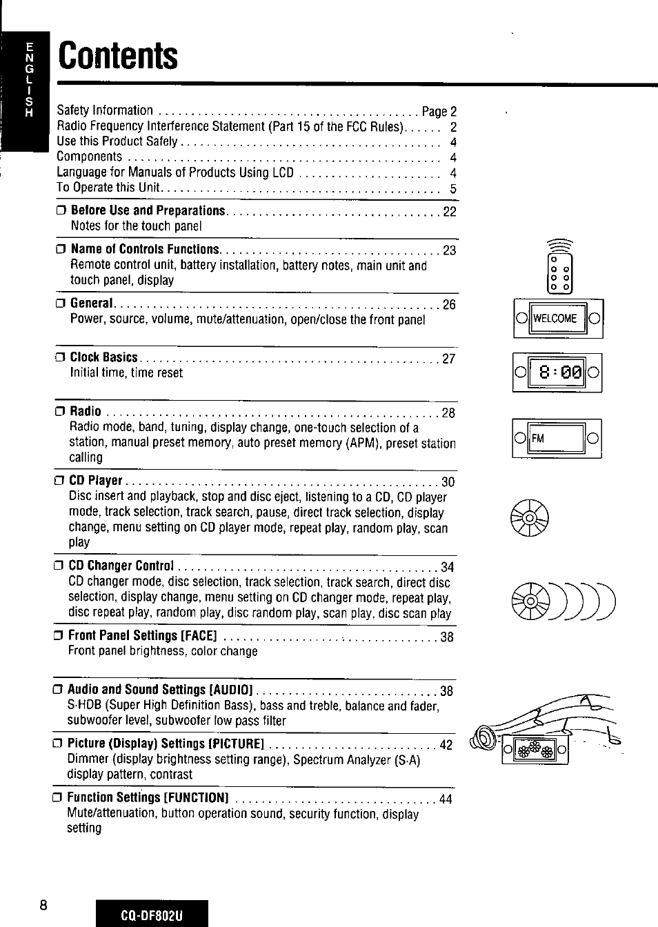Panasonic CQ-DF802U User Manual | Page 8 / 150