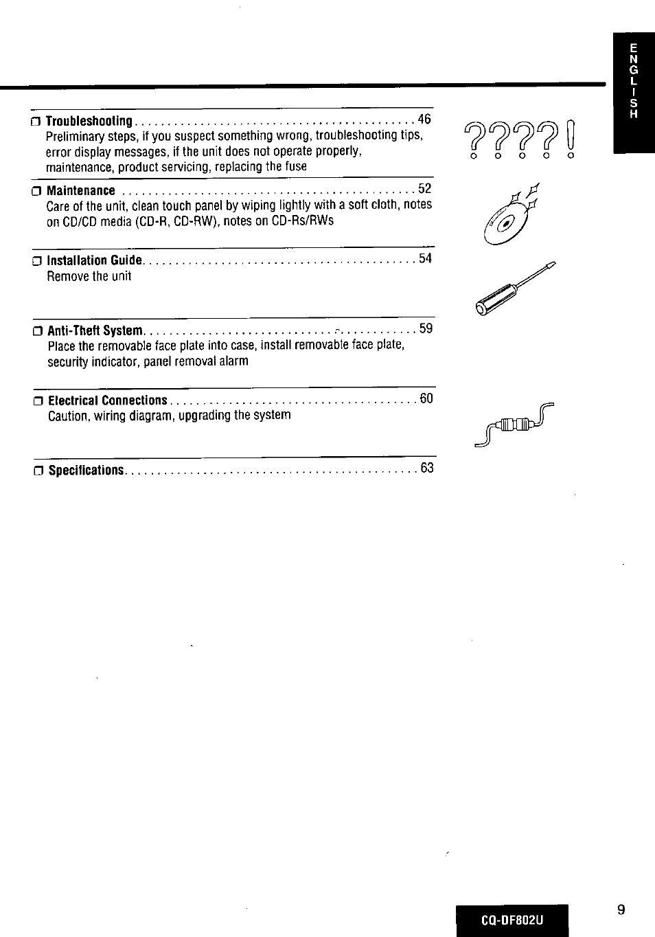 Panasonic CQ-DF802U User Manual | Page 9 / 150