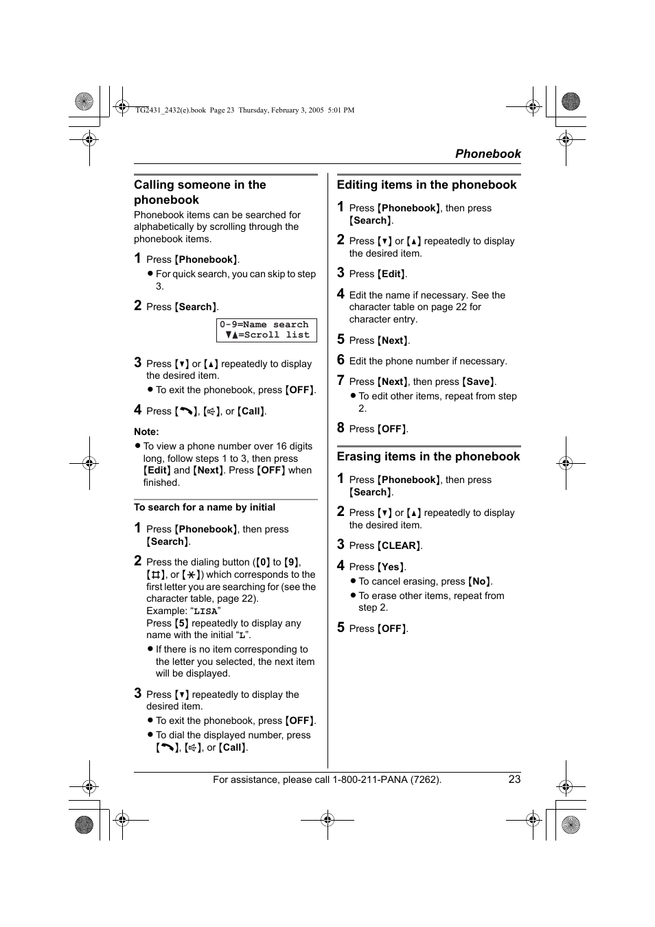 Panasonic KX-TG2431. User Manual | Page 23 / 72