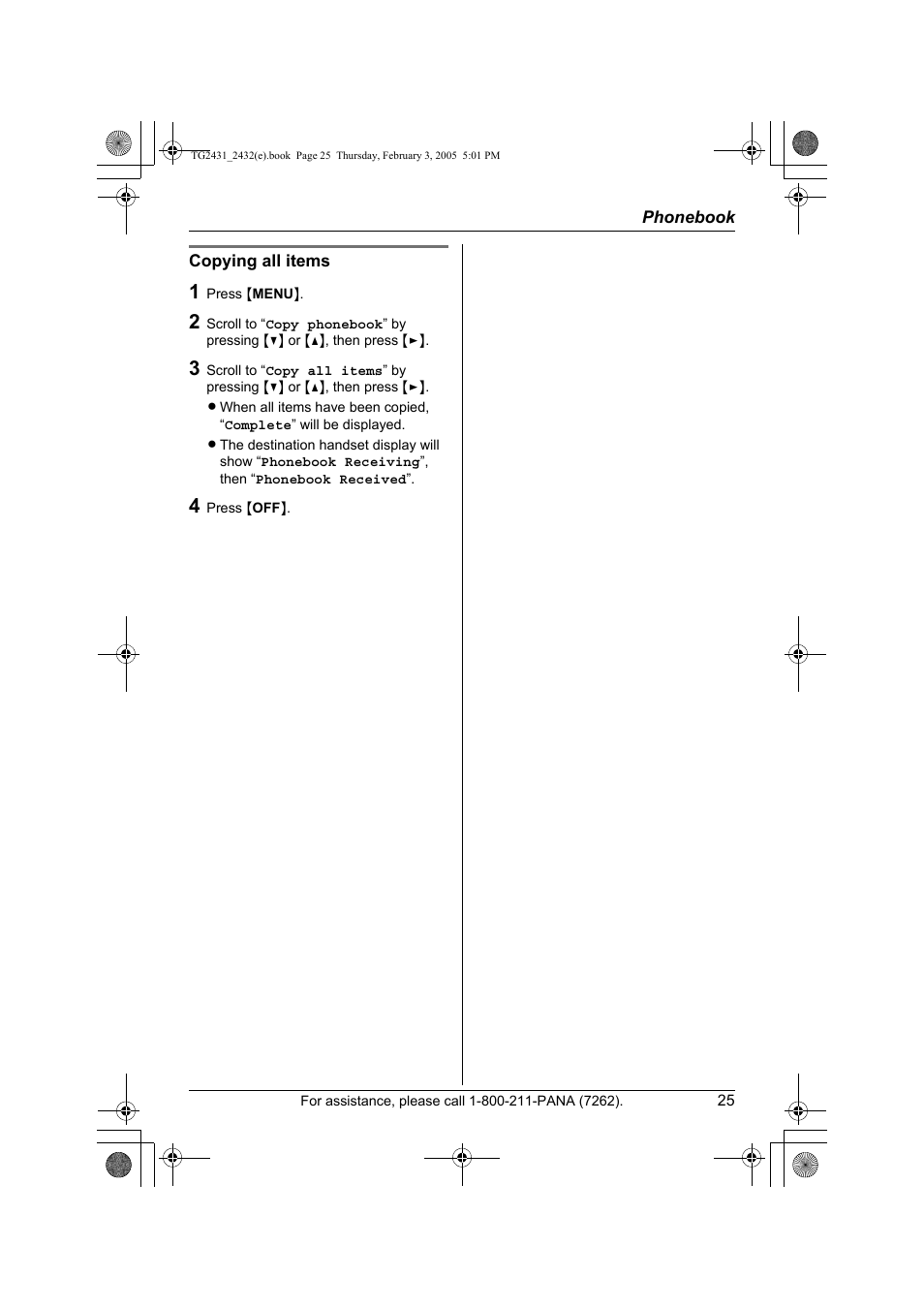 Panasonic KX-TG2431. User Manual | Page 25 / 72