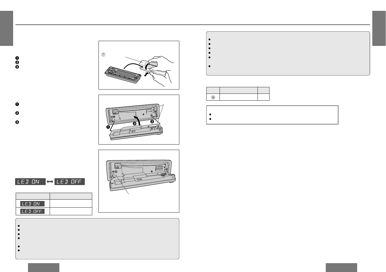 Electrical connections, Anti-theft system, Security indicator | Install removable face plate, Place the removable face plate into case | Panasonic CQ-DF302W User Manual | Page 19 / 25