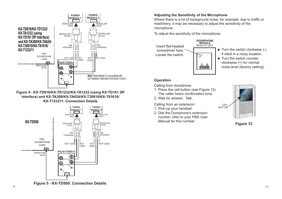 Kx-ta308, Kx-td500 | Panasonic KX-T7775 User Manual | Page 6 / 8