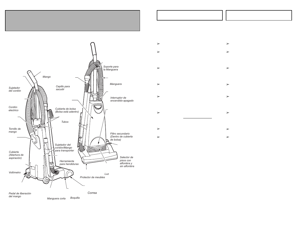 Parts identification, Identificación de piezas, Nomenclature identificación de piezas | Panasonic MC-UG504 User Manual | Page 10 / 44