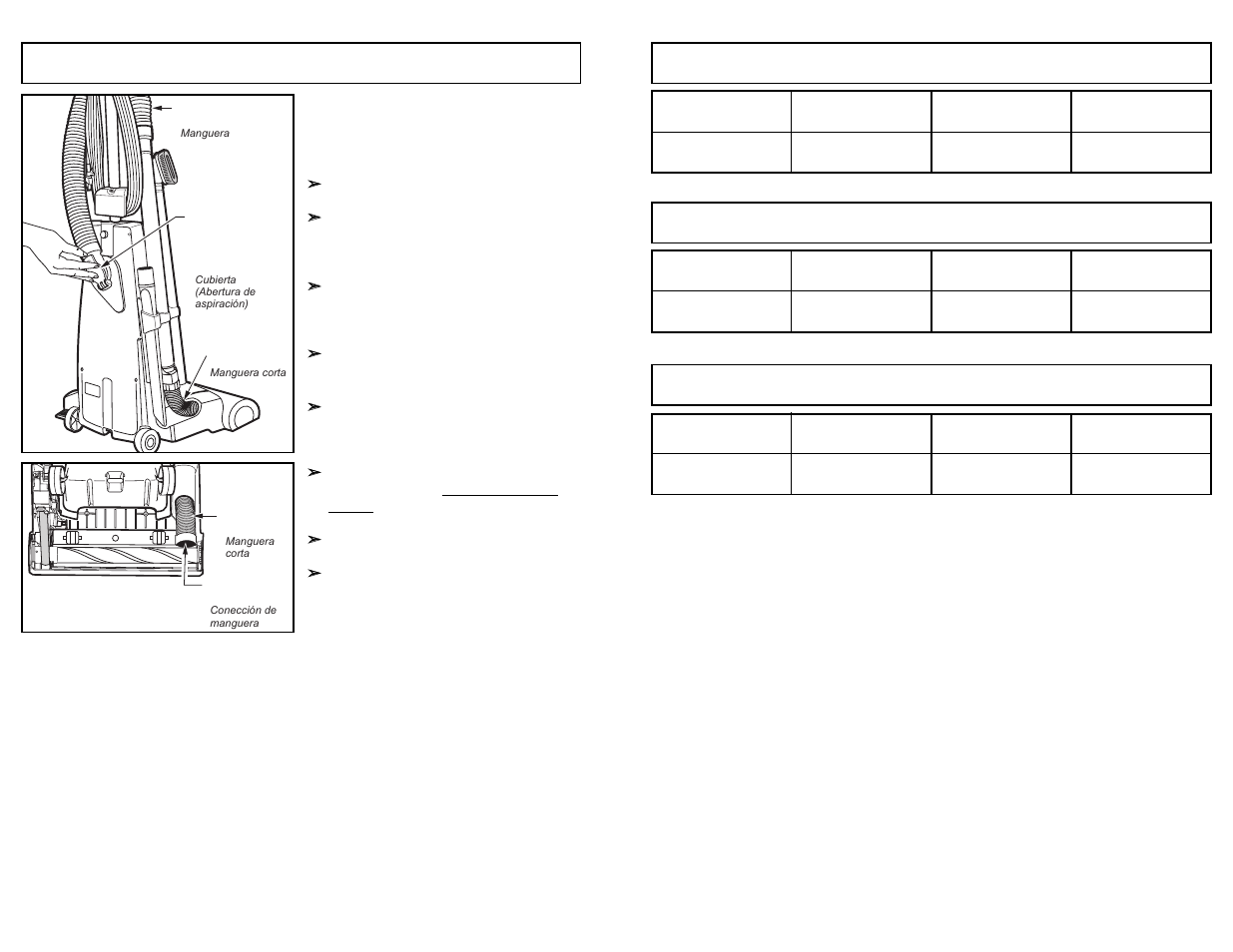 Feature chart, Diagrama de características, Removing clogs | Panasonic MC-UG504 User Manual | Page 11 / 44