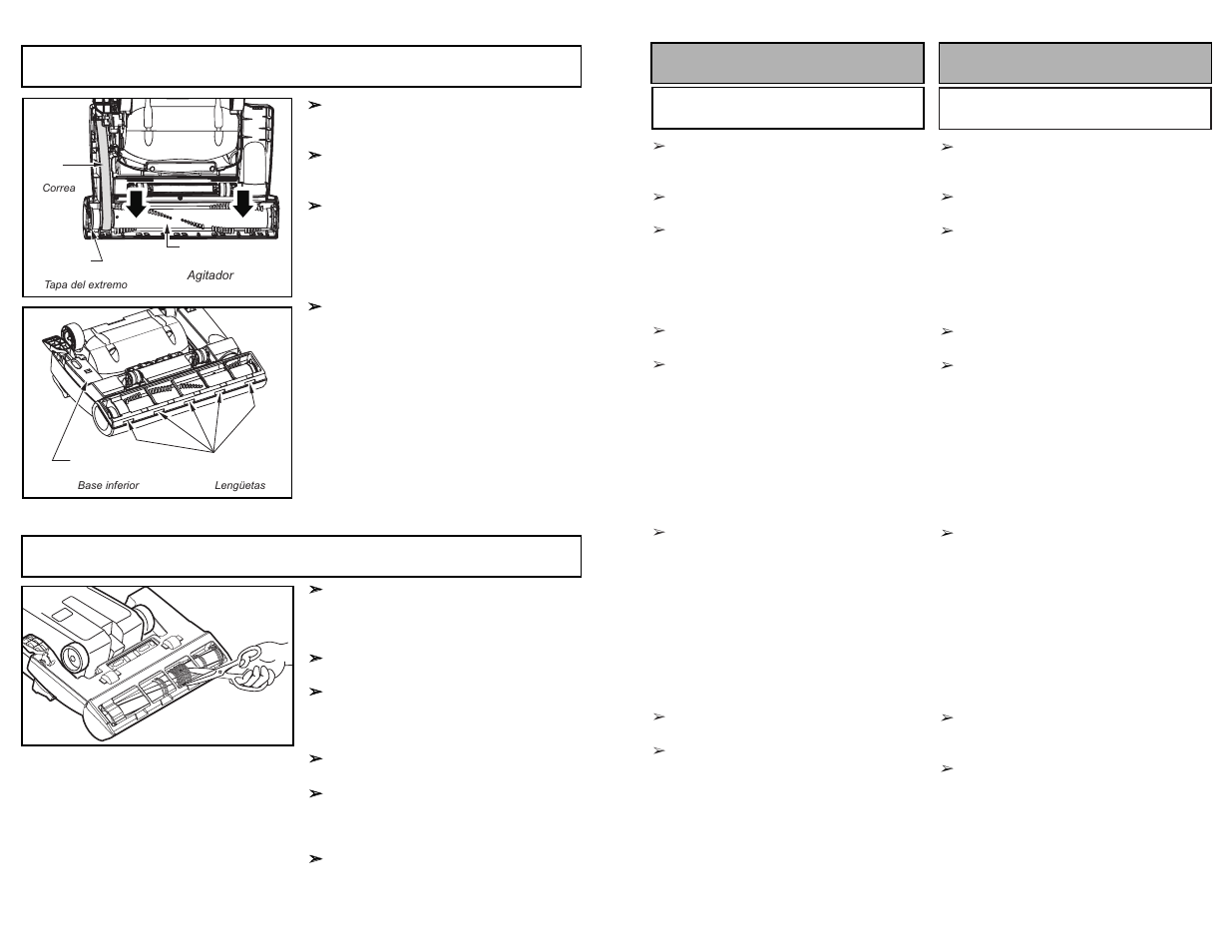 Montaje, Montaje assemblage, Replacing belt cleaning agitator | Panasonic MC-UG504 User Manual | Page 13 / 44