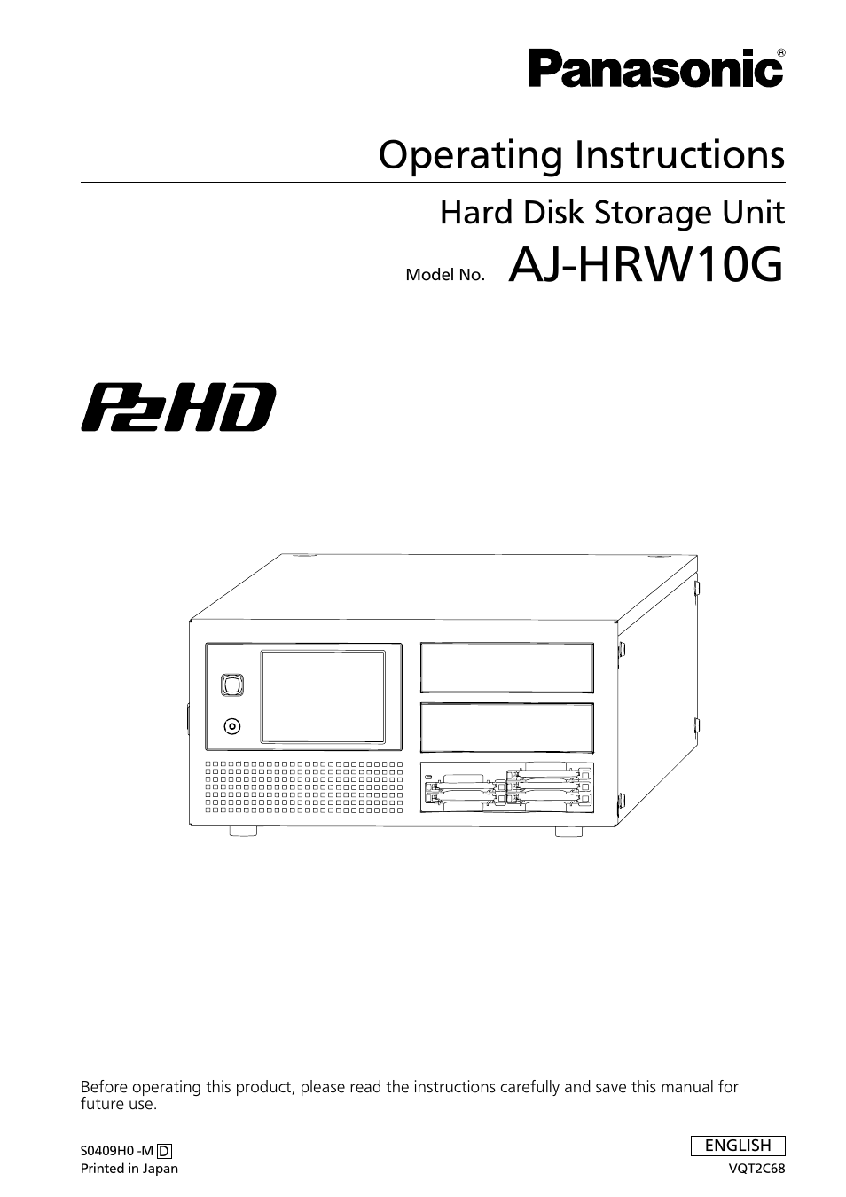 Panasonic P2HD AJ-HRW10G User Manual | 48 pages