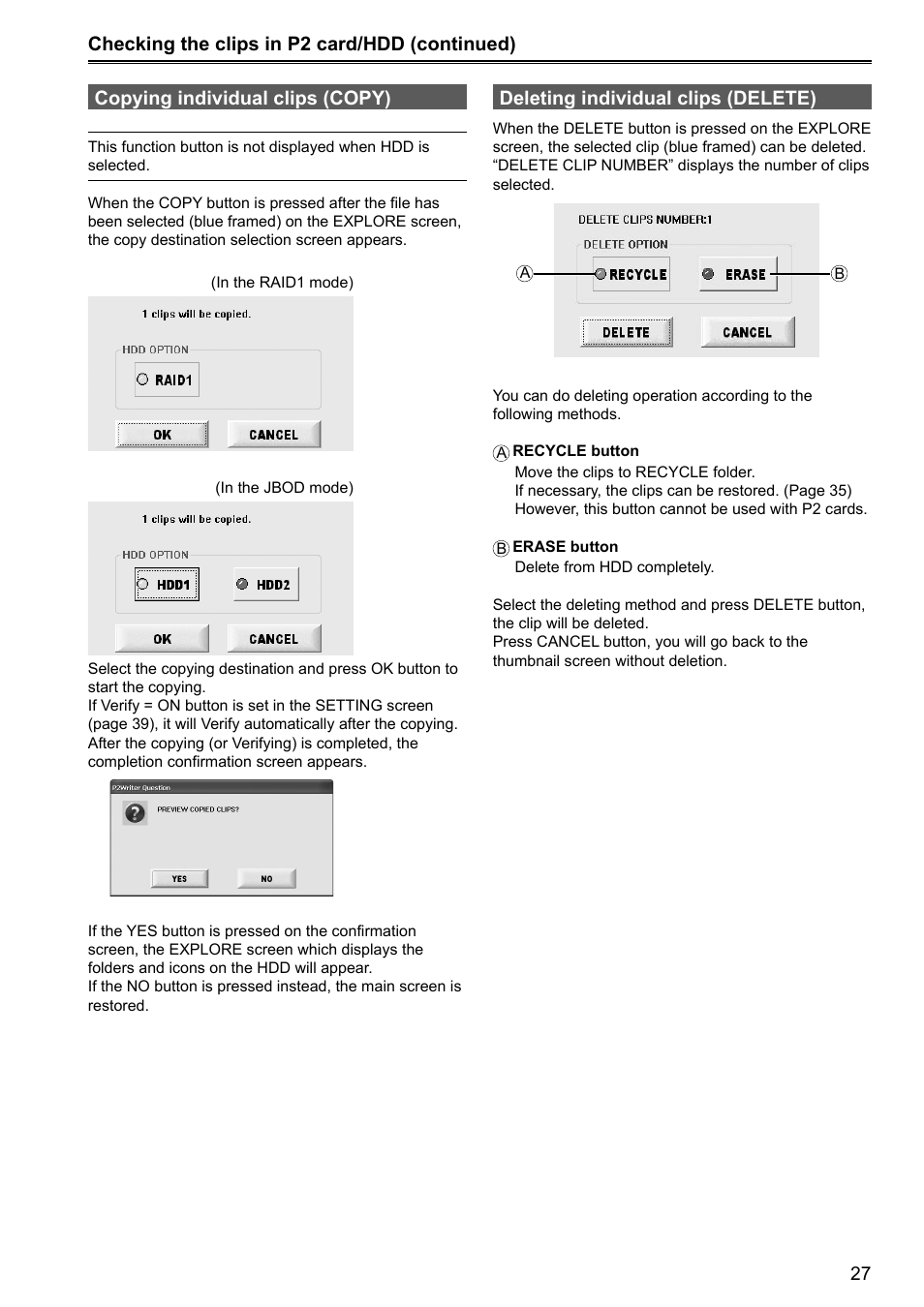 Panasonic P2HD AJ-HRW10G User Manual | Page 27 / 48