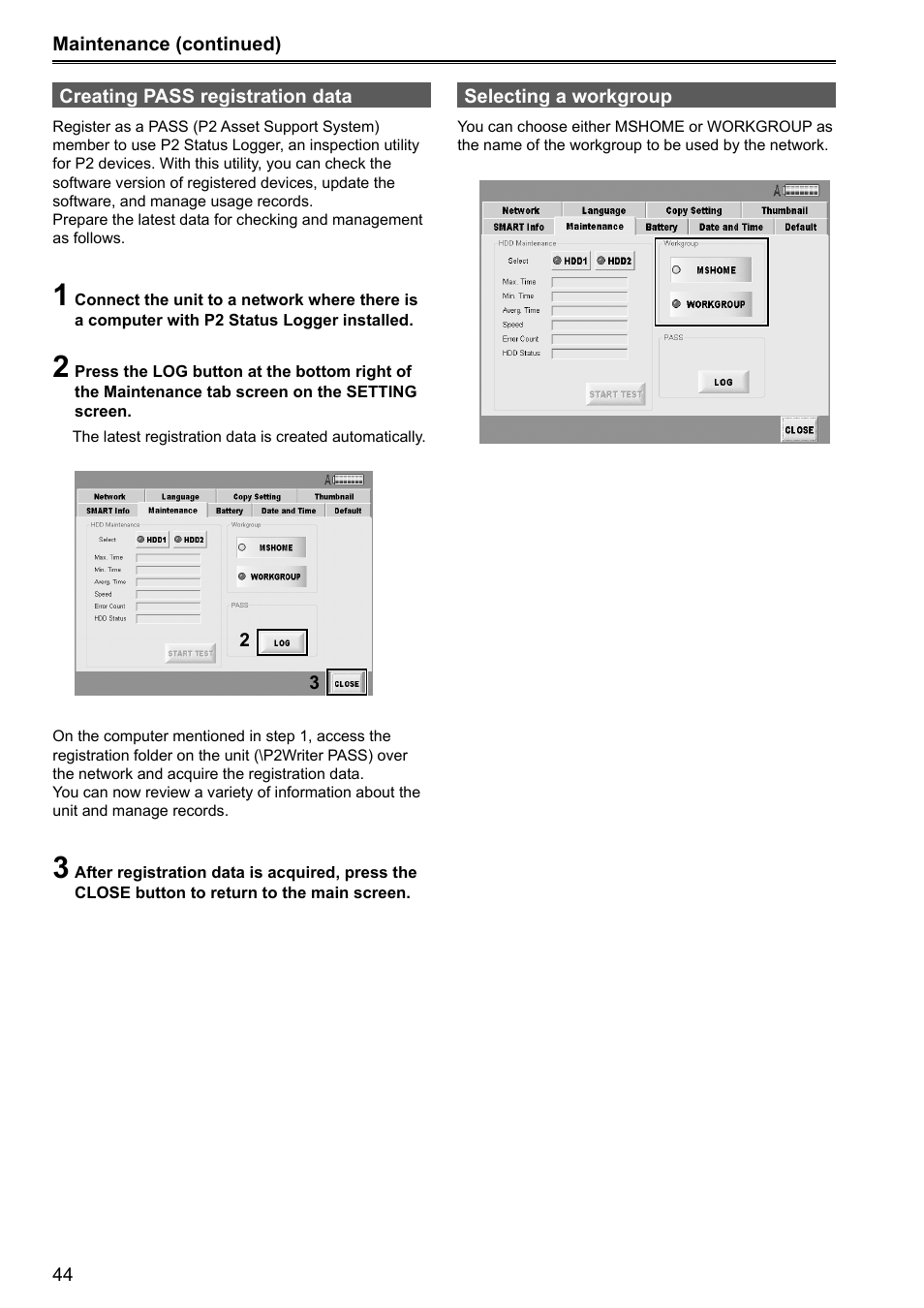 Panasonic P2HD AJ-HRW10G User Manual | Page 44 / 48