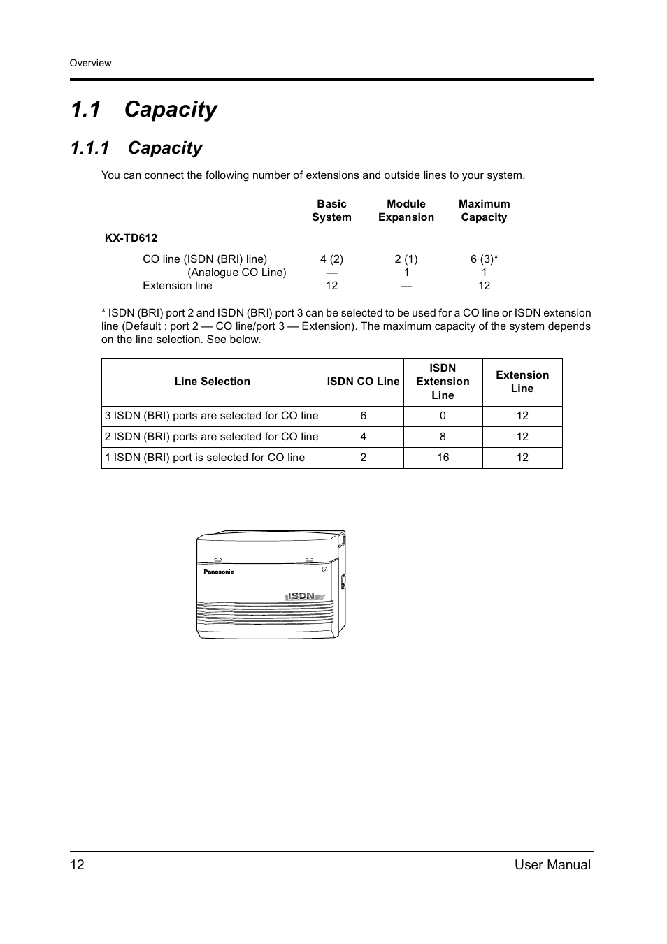 1capacity, Capacity, 1 capacity | Panasonic KX-TD612NZ User Manual | Page 12 / 250