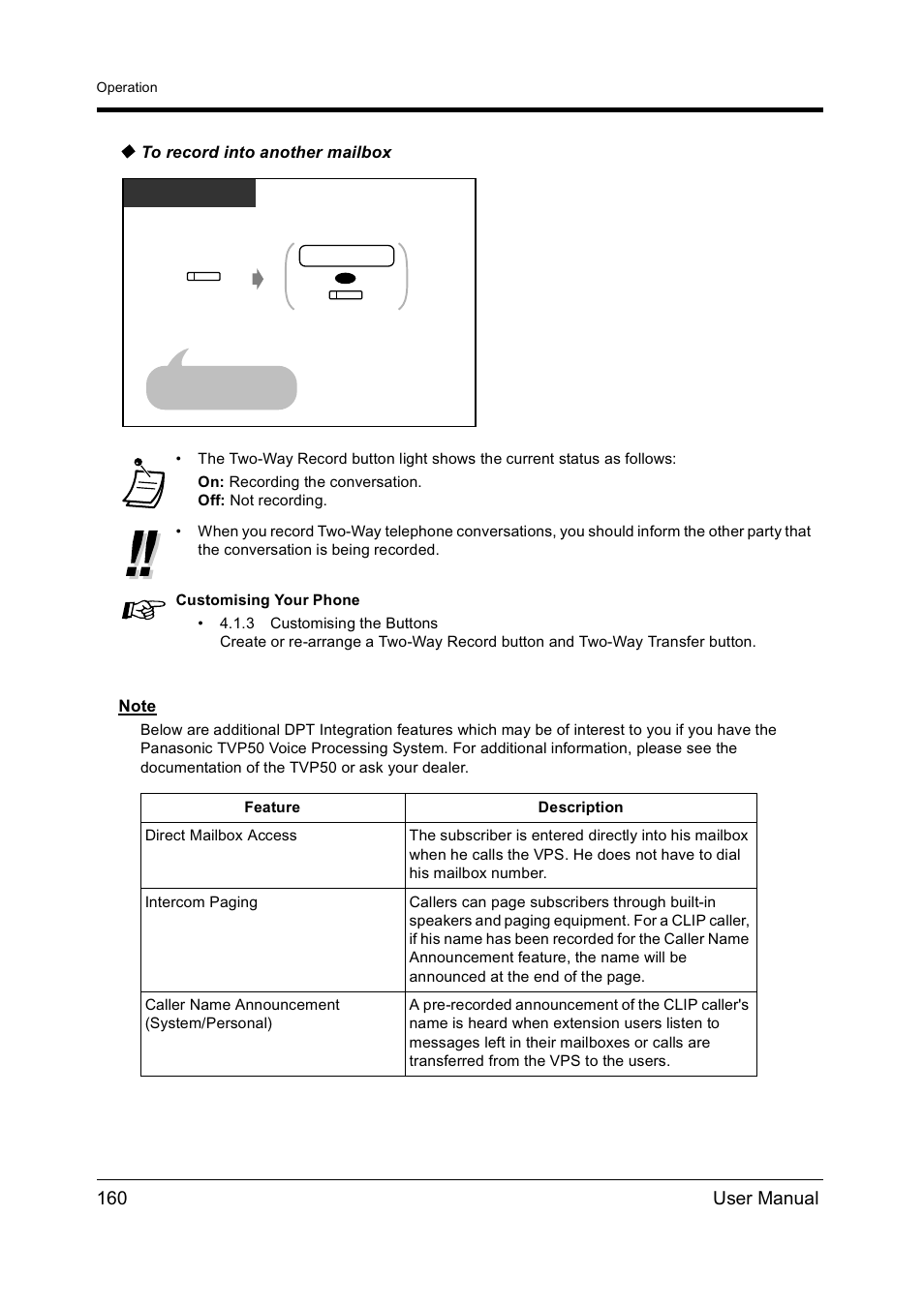 160 user manual | Panasonic KX-TD612NZ User Manual | Page 160 / 250