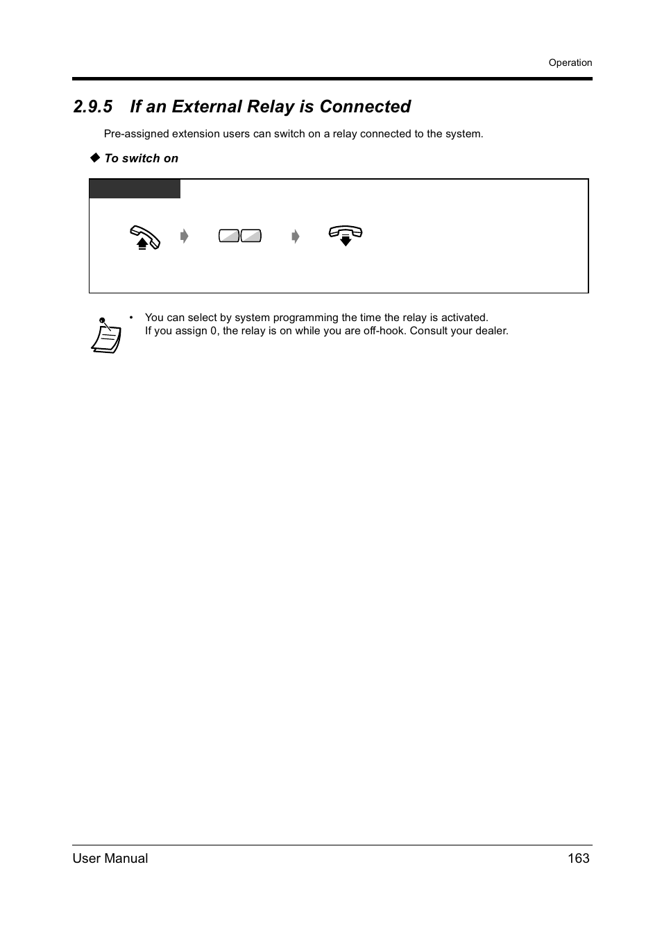 5if an external relay is connected, If an external relay is connected, 5 if an external relay is connected | Panasonic KX-TD612NZ User Manual | Page 163 / 250